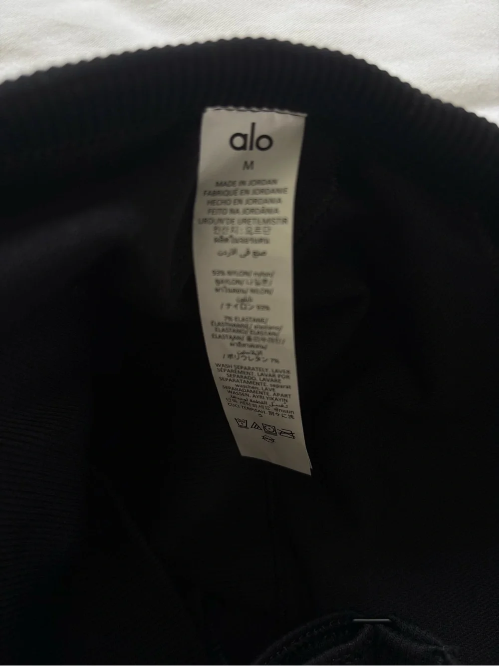 ALO Yoga Black Ribbed Crop Tank with Crossback Straps